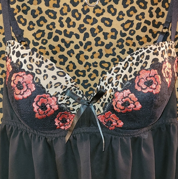 Cacique Mesh Babydoll Lingerie - Picture 3 of 9